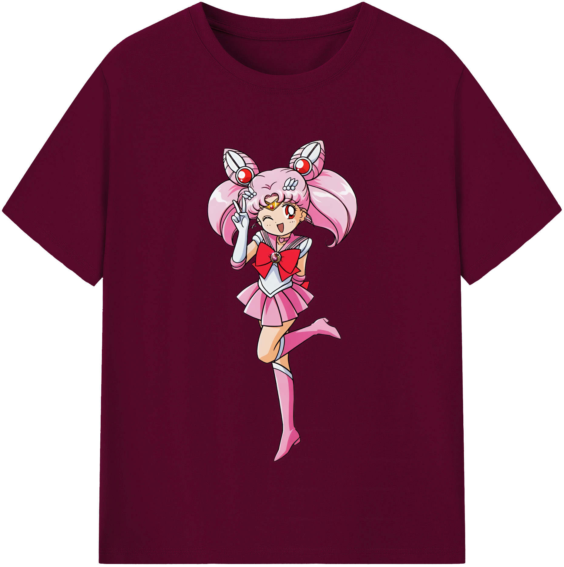 （画像用） 美少女戦士セーラームーン ちびうさ Sailor Moon Chibiusa Tsukino Usagi Small Lady Serenity レディースカジュアルプリントTシャツ（綿100％）